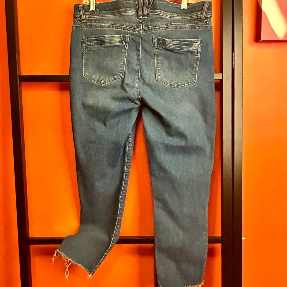 Democracy “Ab” Technology Distressed Raw Hem Skinny Jeans